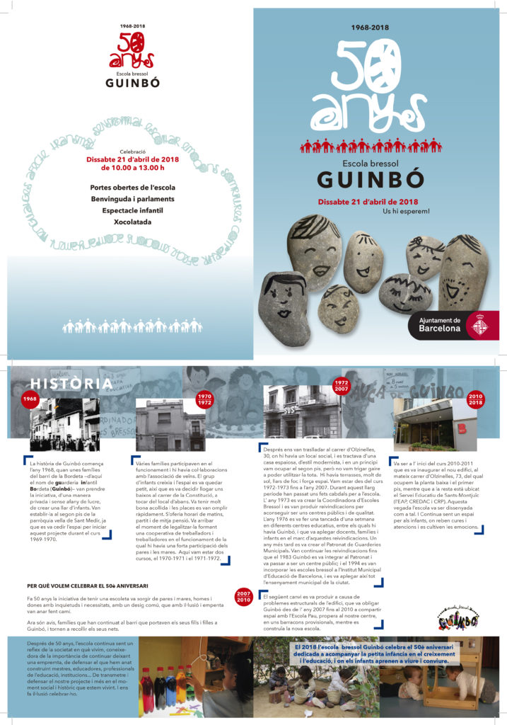 Disseny i maquetació de l'opuscle 50 anys de l'Escola Bressol Guinbó
